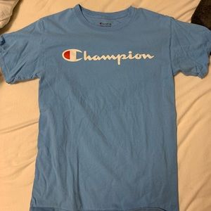 blue champion t-shirt